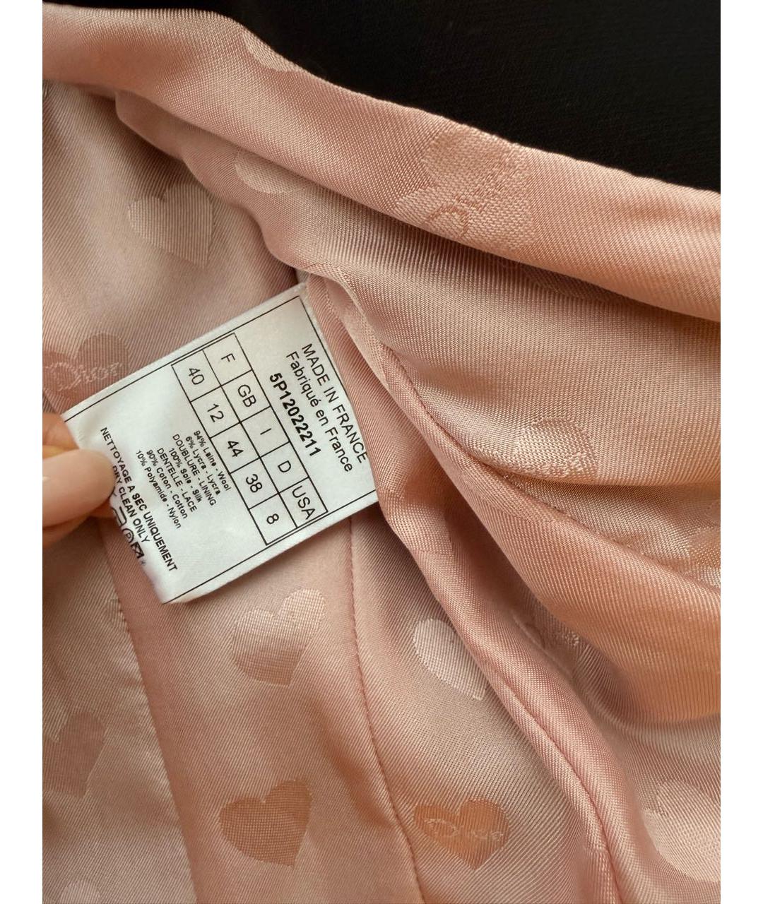 CHRISTIAN DIOR Черный шерстяной жакет/пиджак, фото 5