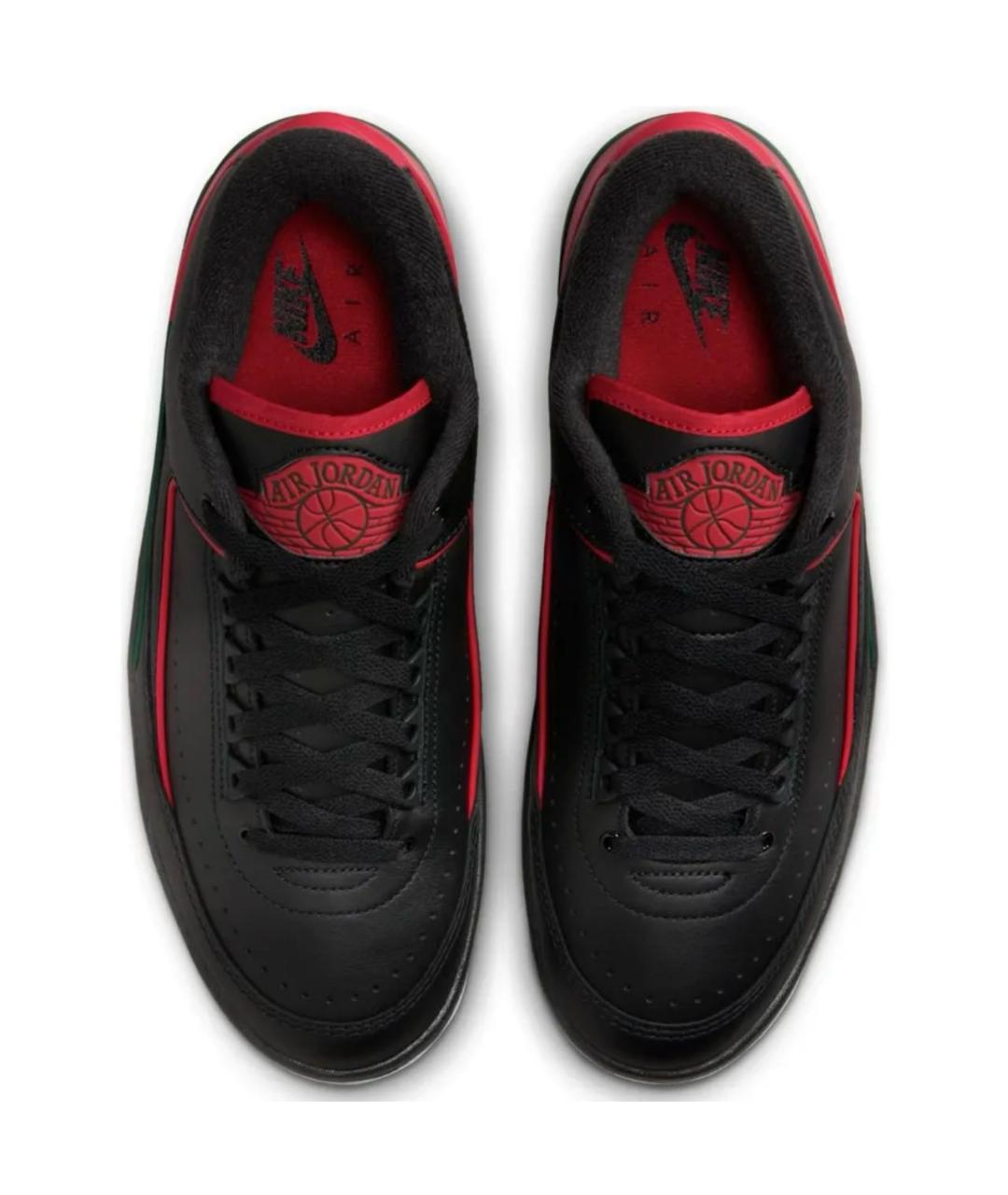 JORDAN Черные кожаные низкие кроссовки / кеды, фото 2