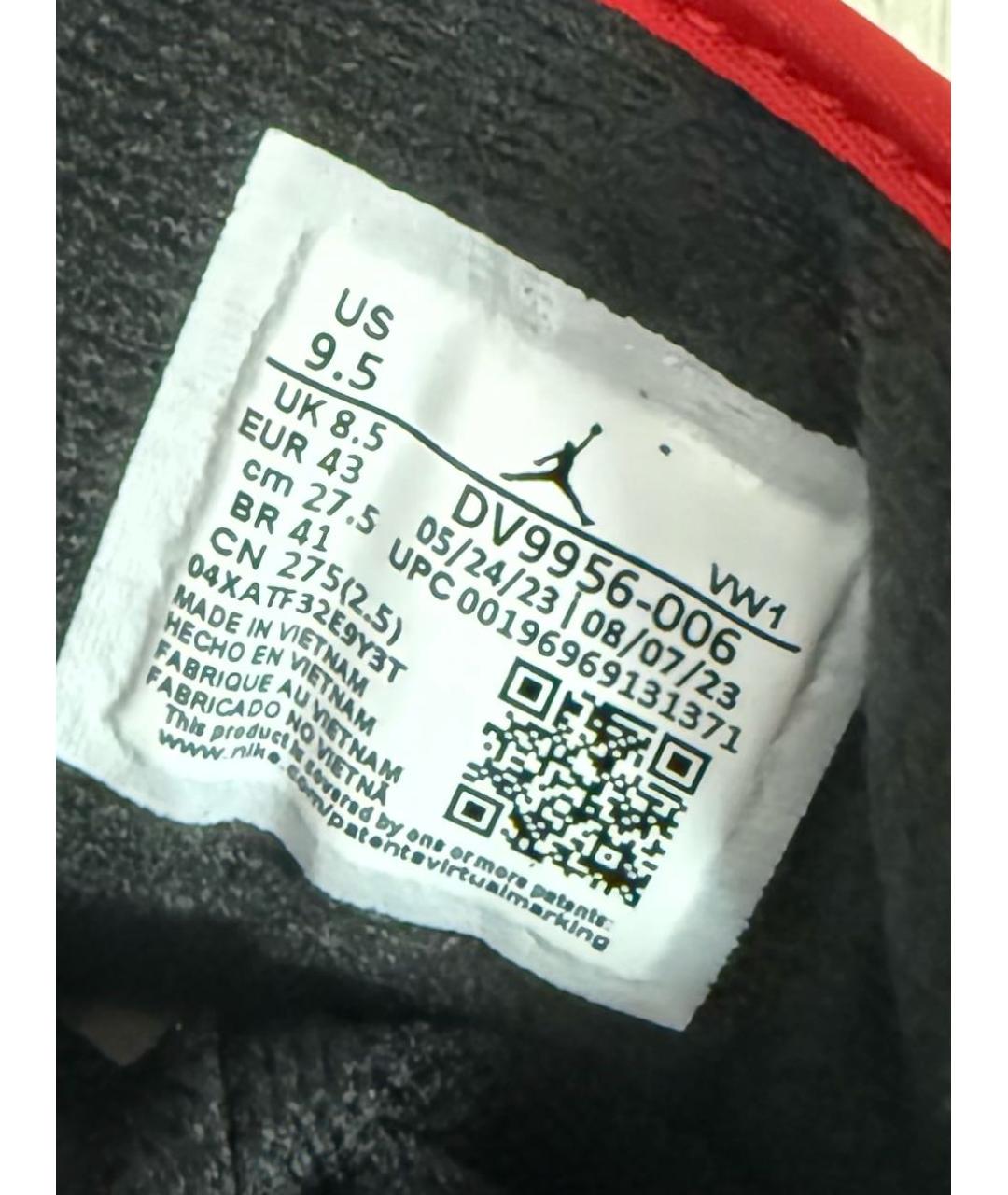 JORDAN Черные кожаные низкие кроссовки / кеды, фото 5