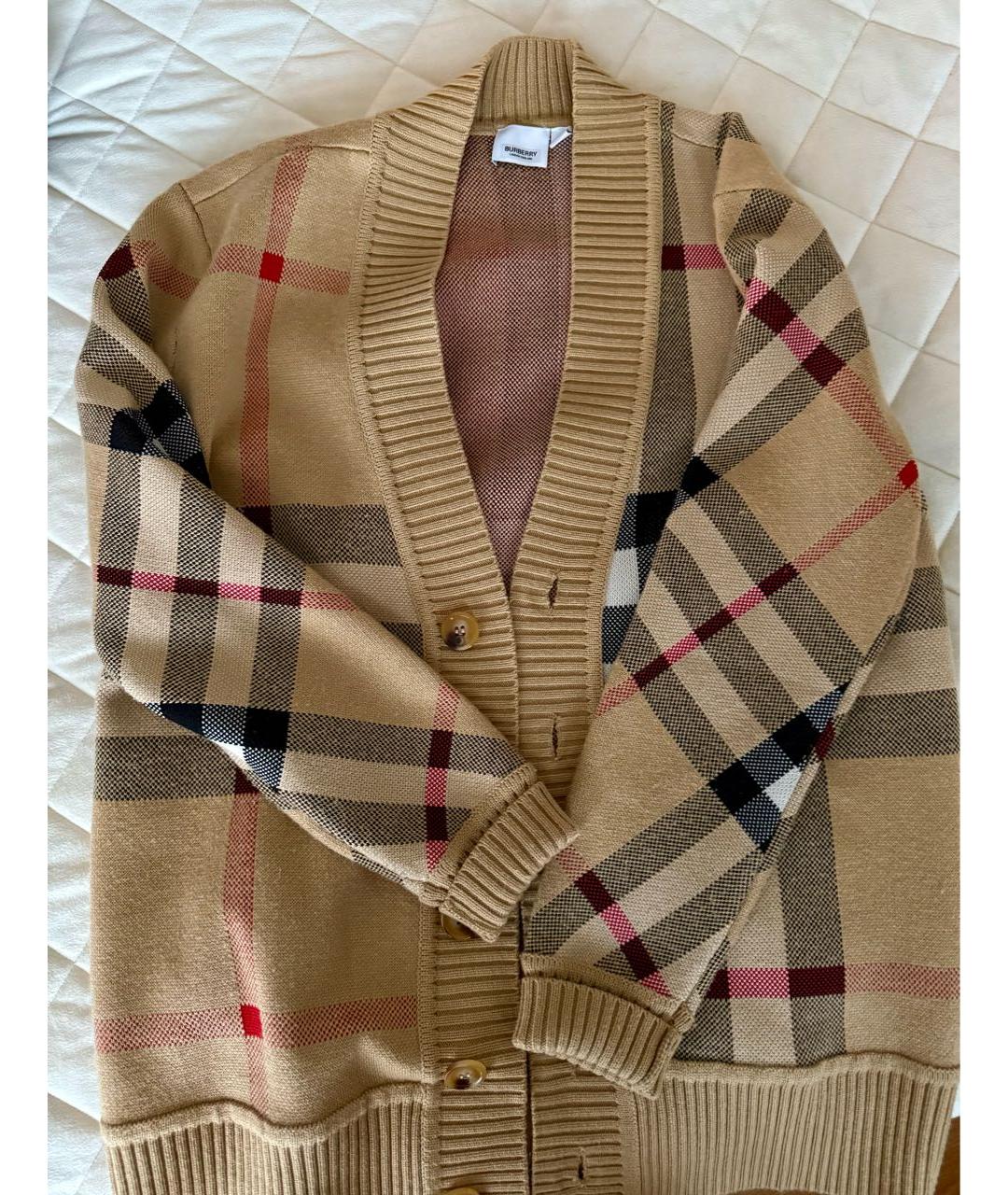 BURBERRY Бежевый шерстяной кардиган, фото 2
