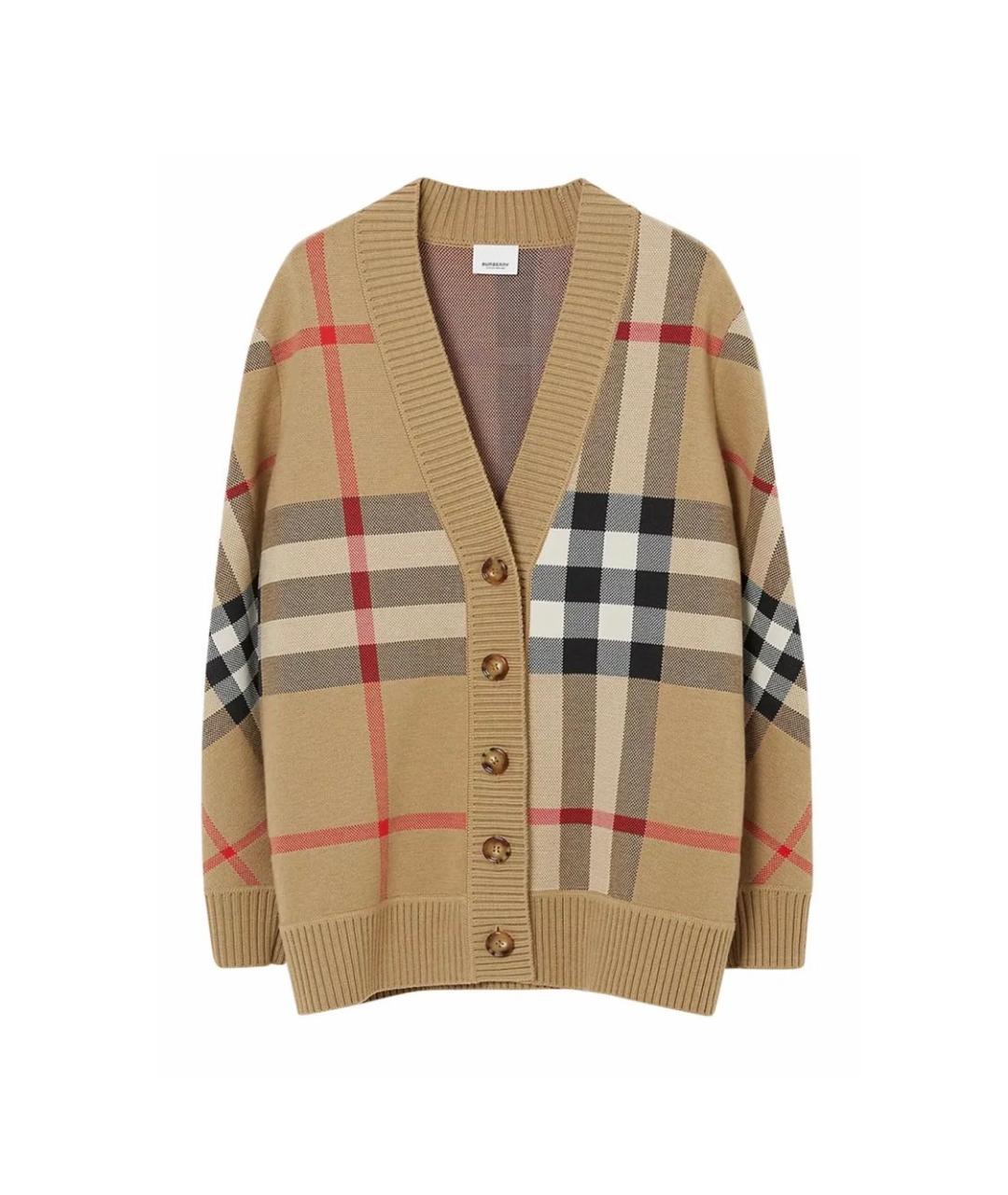 BURBERRY Бежевый шерстяной кардиган, фото 1