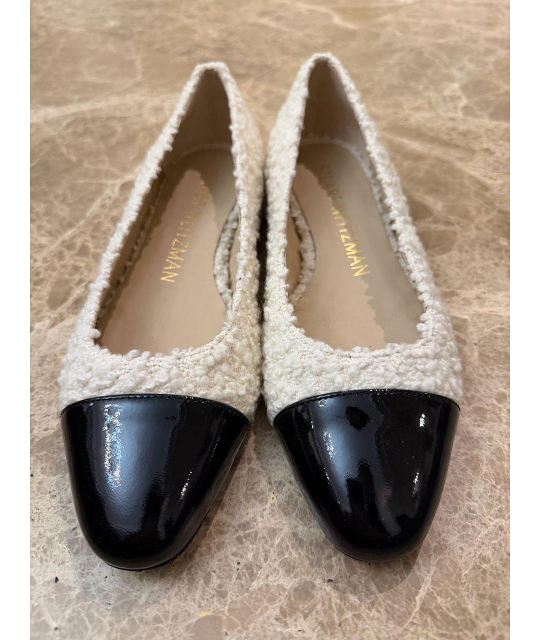 STUART WEITZMAN Белые текстильные балетки, фото 2