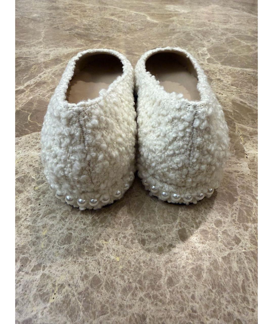 STUART WEITZMAN Белые текстильные балетки, фото 4