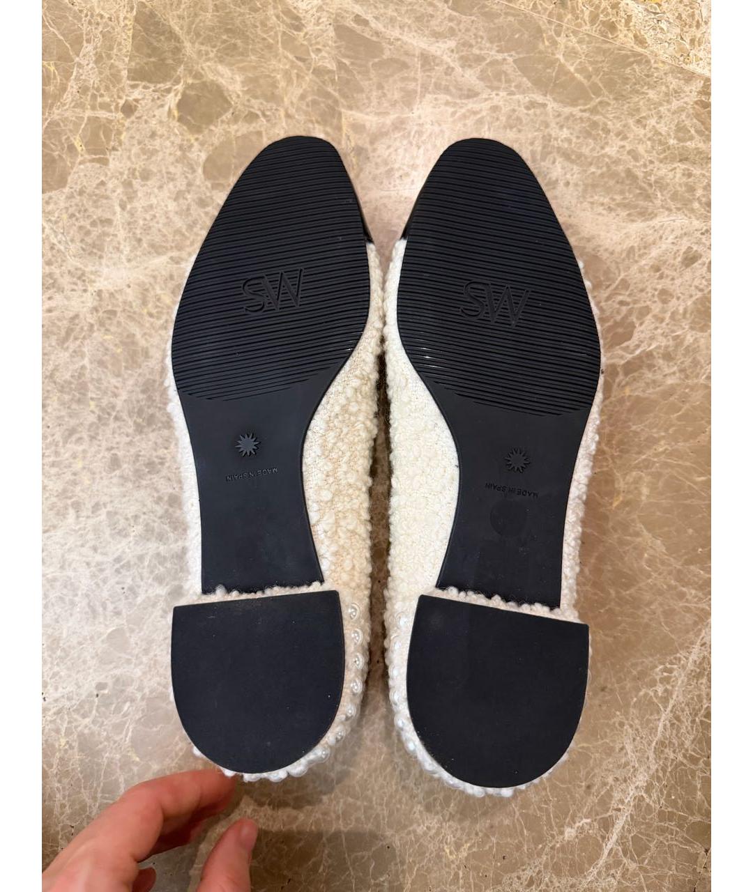STUART WEITZMAN Белые текстильные балетки, фото 7
