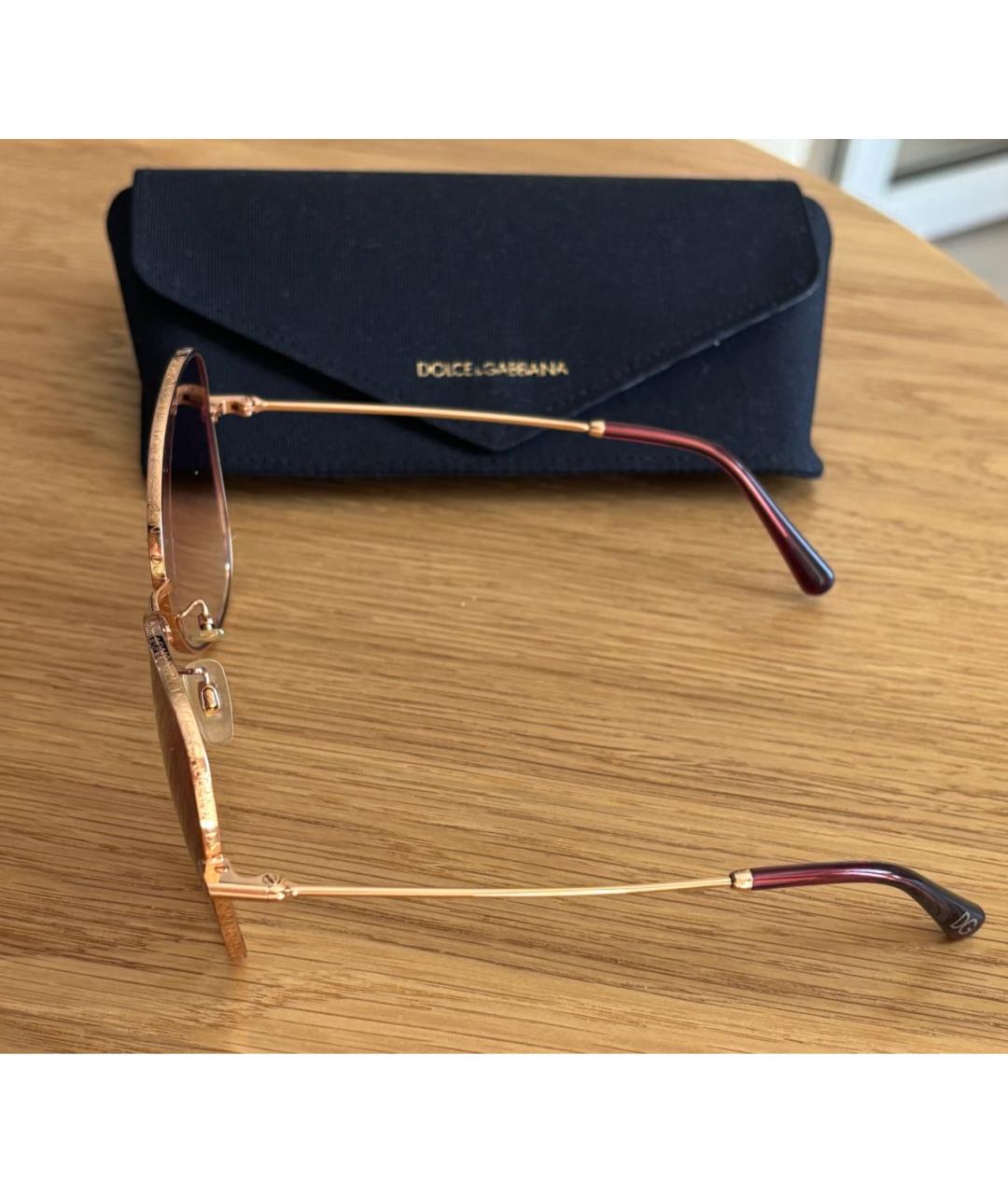 DOLCE&GABBANA Розовые металлические солнцезащитные очки, фото 5