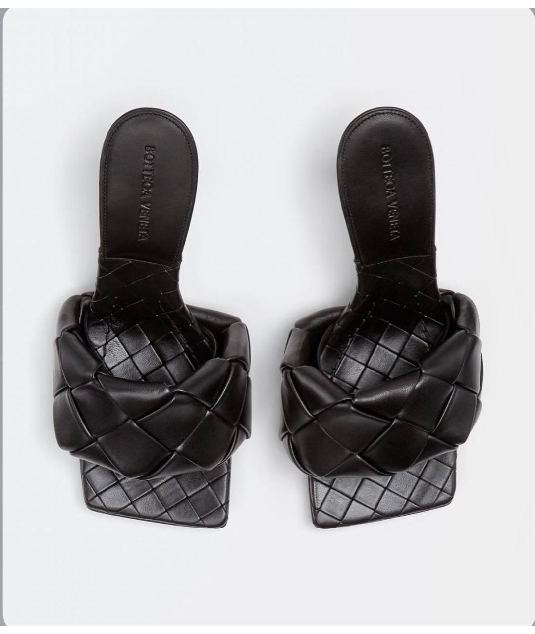 BOTTEGA VENETA Коричневые кожаные мюли, фото 2