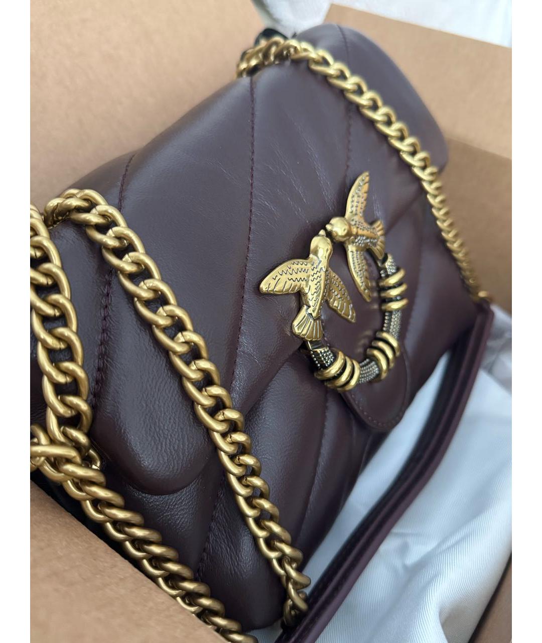 PINKO Фиолетовая кожаная сумка через плечо, фото 2