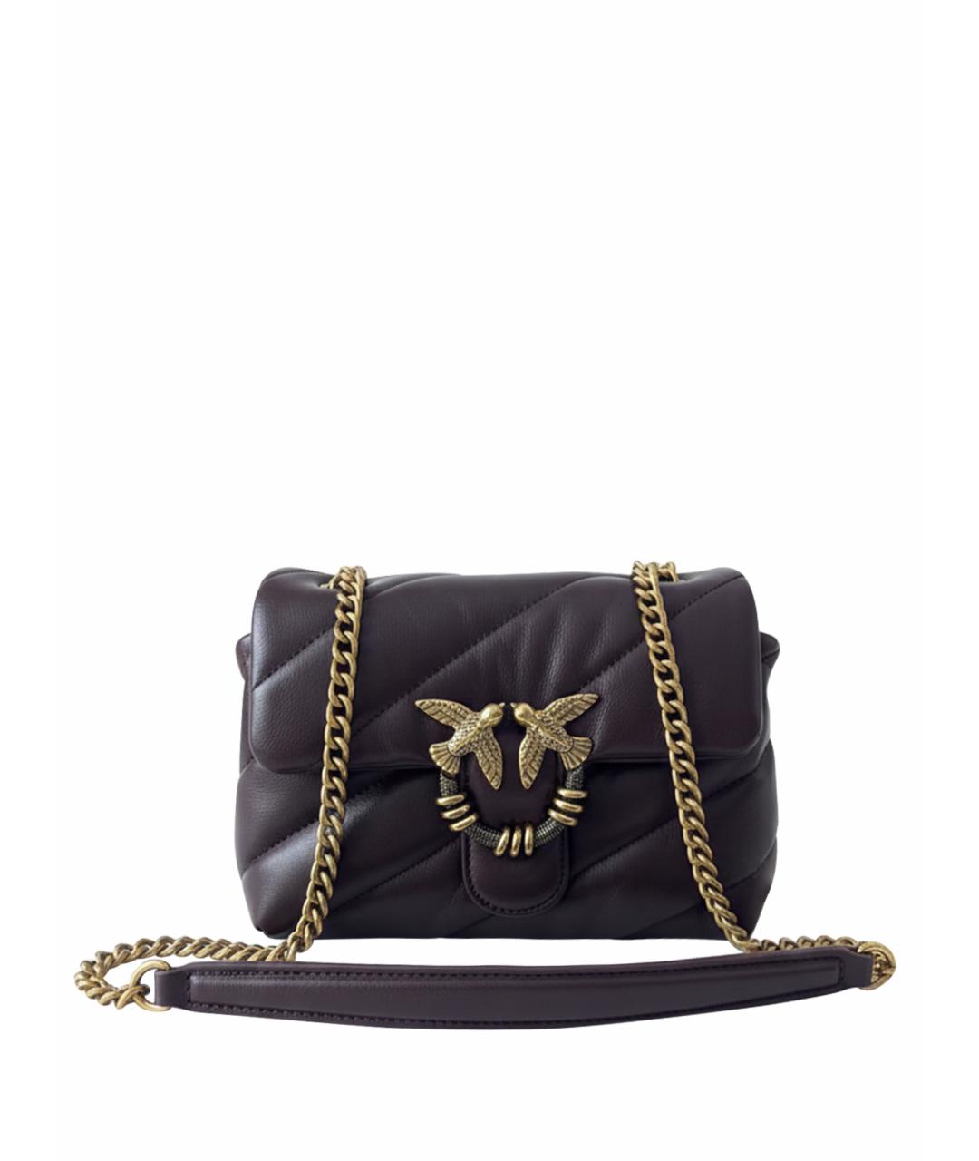 PINKO Фиолетовая кожаная сумка через плечо, фото 1