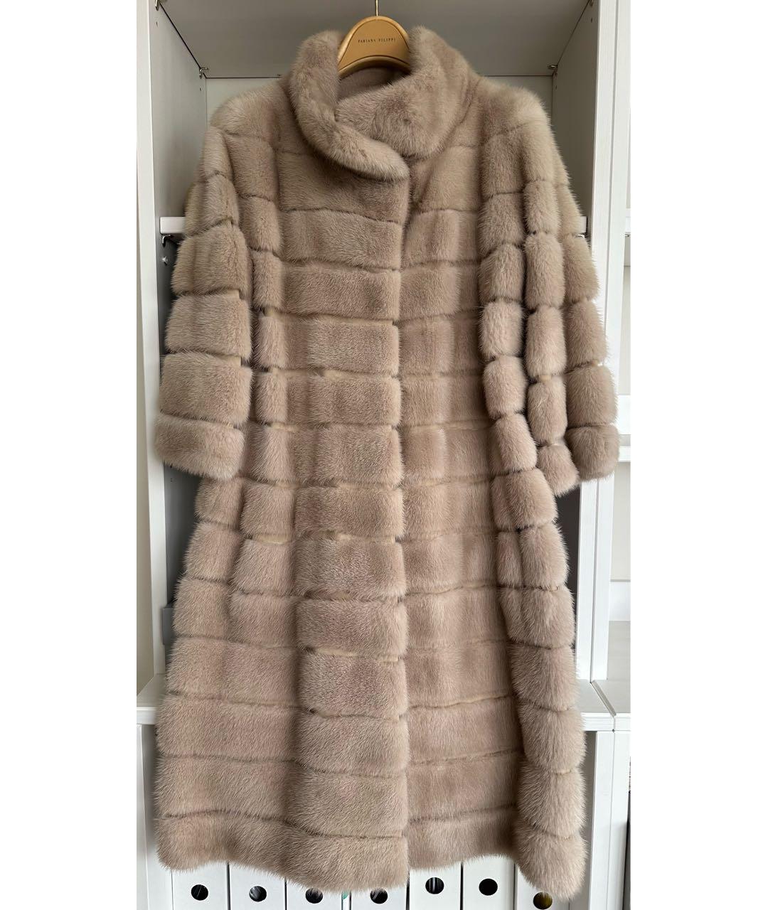 PAOLO MORETTI Бежевая меховая шуба, фото 3