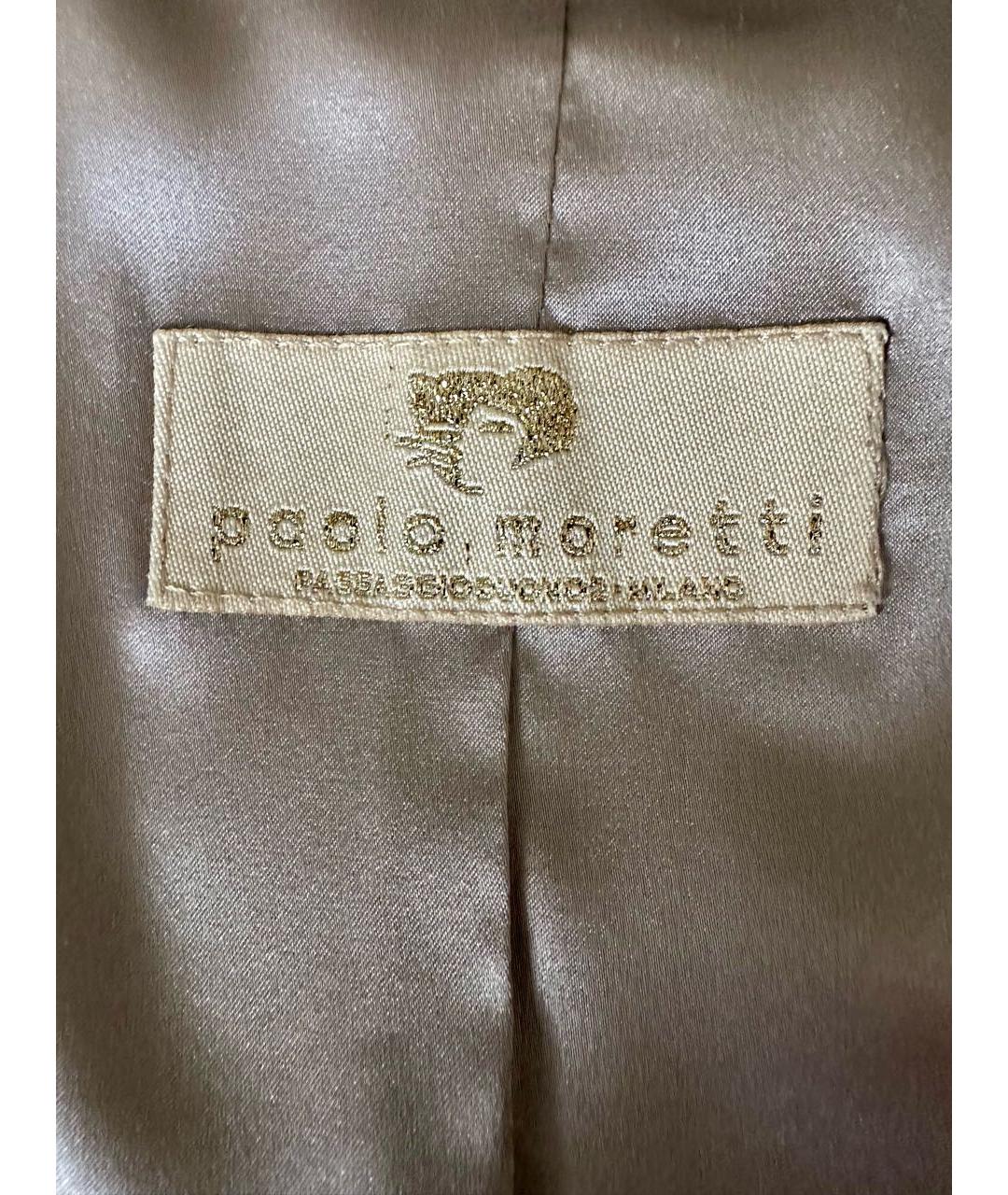 PAOLO MORETTI Бежевая меховая шуба, фото 4