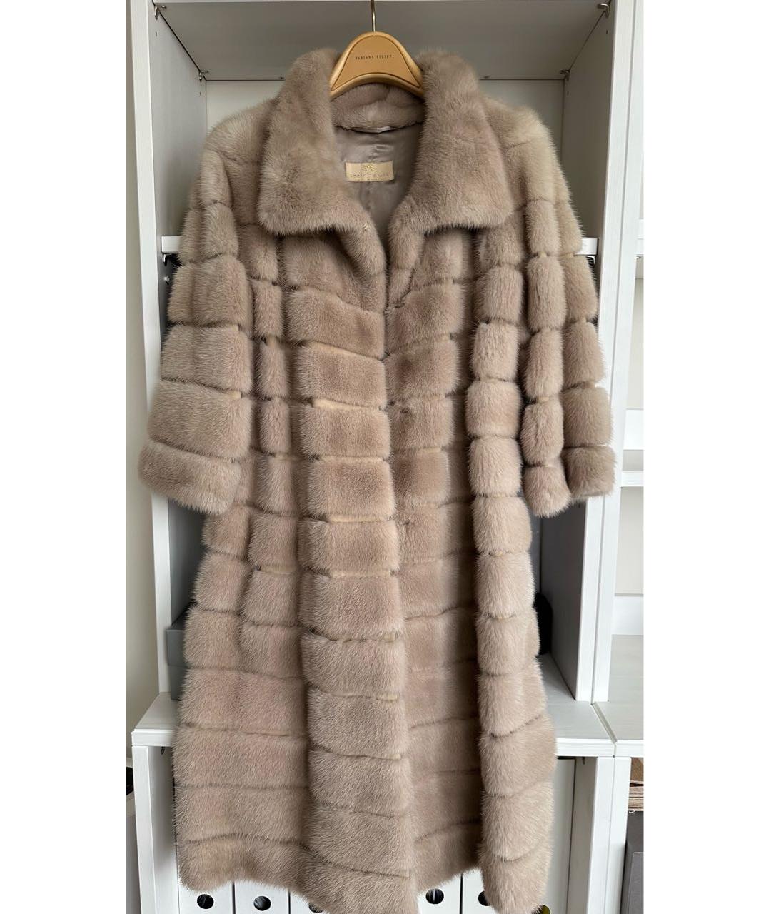 PAOLO MORETTI Бежевая меховая шуба, фото 9