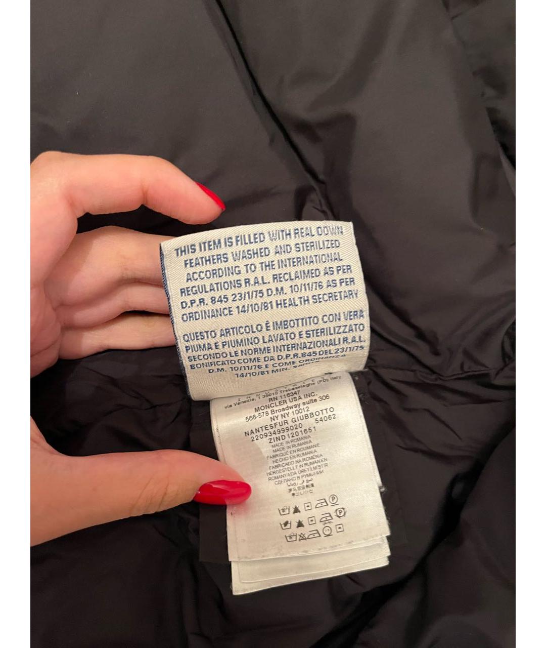 MONCLER Черный полиамидовый пуховик, фото 7