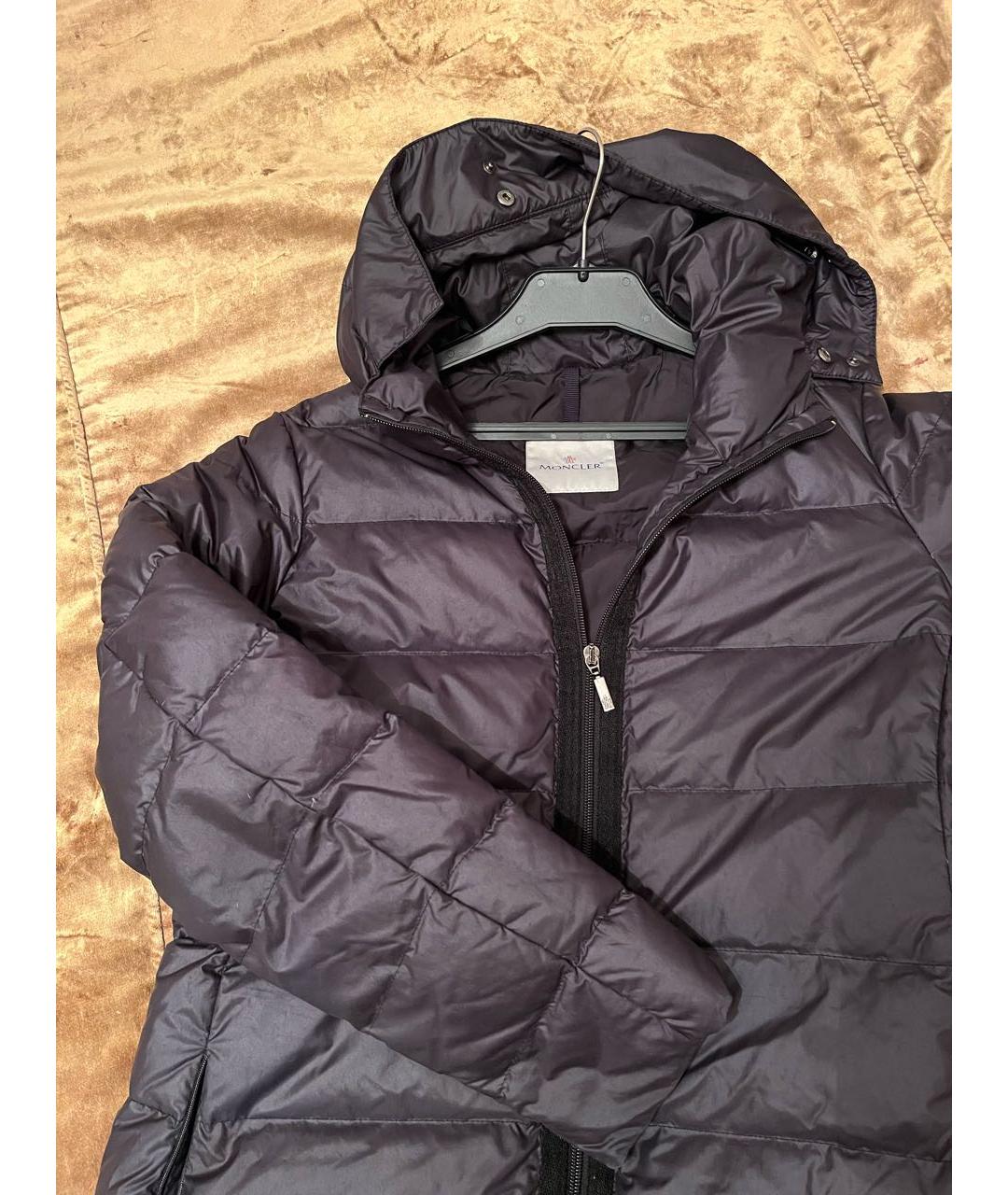 MONCLER Черный полиамидовый пуховик, фото 4