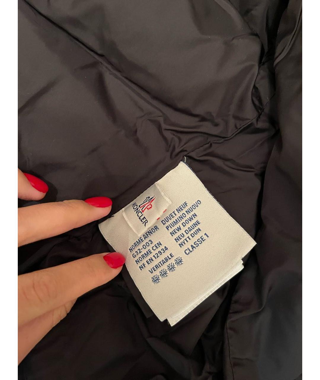 MONCLER Черный полиамидовый пуховик, фото 6