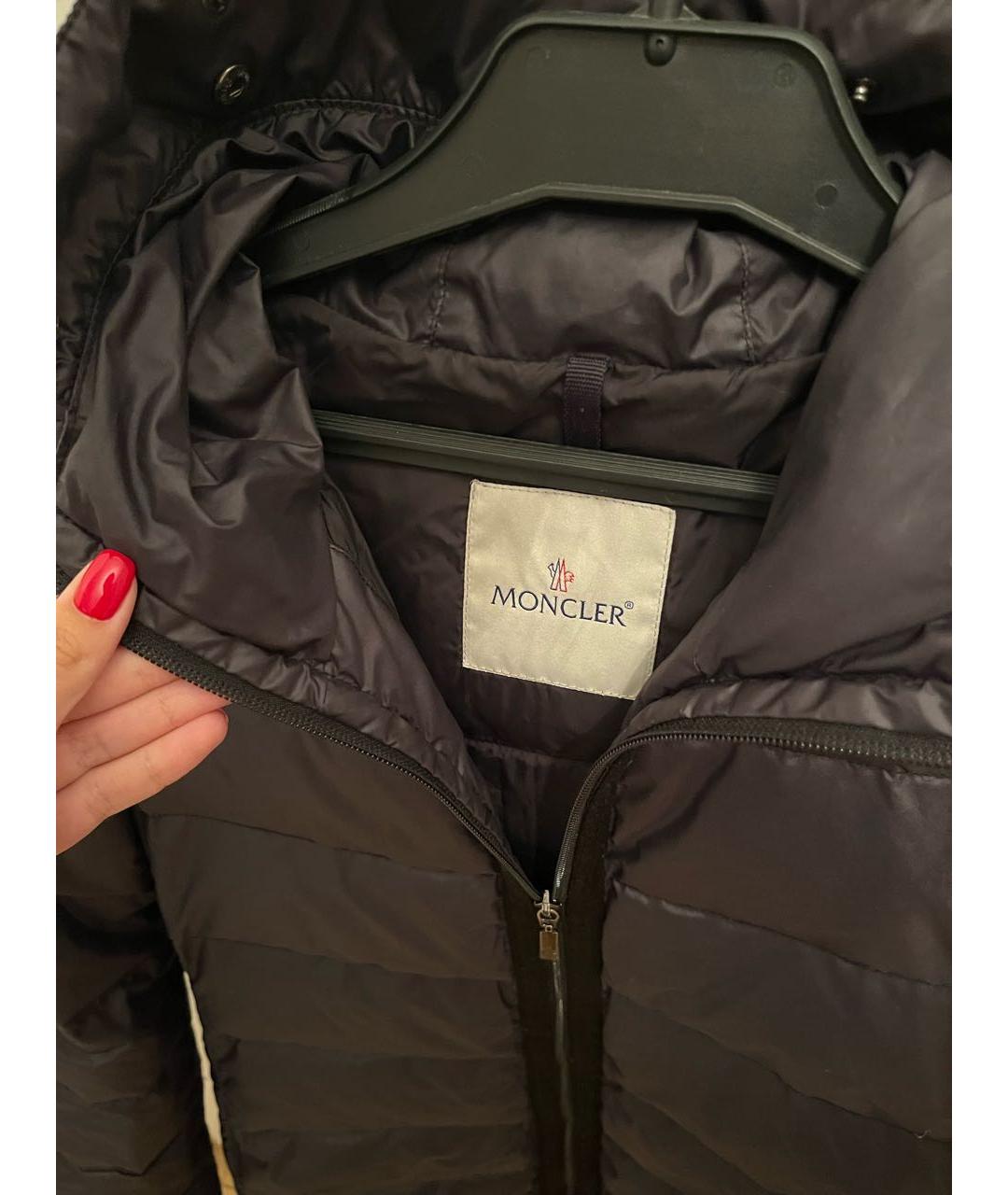 MONCLER Черный полиамидовый пуховик, фото 3
