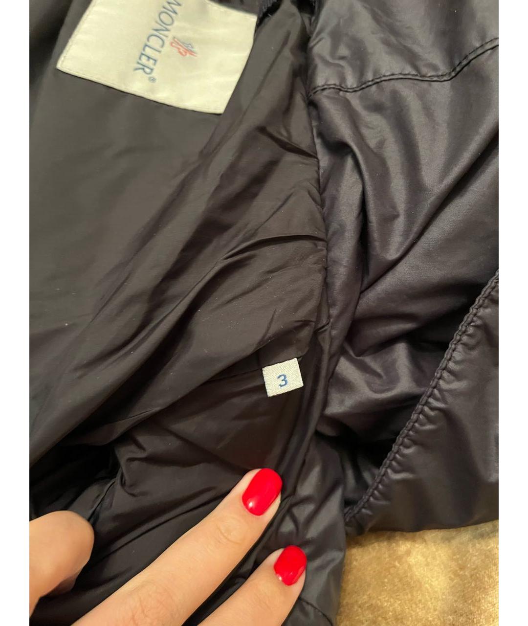 MONCLER Черный полиамидовый пуховик, фото 8