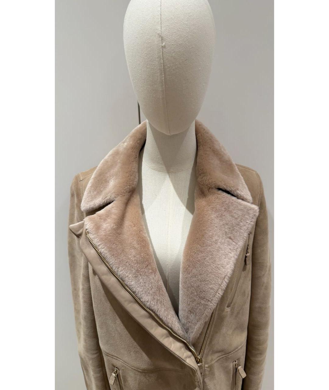 LORO PIANA Бежевая замшевая дубленка, фото 4