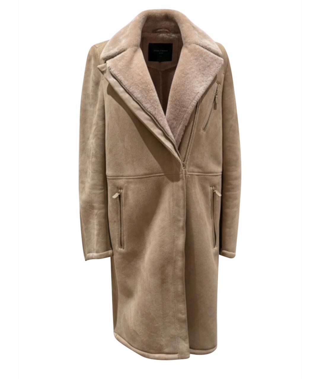LORO PIANA Бежевая замшевая дубленка, фото 1