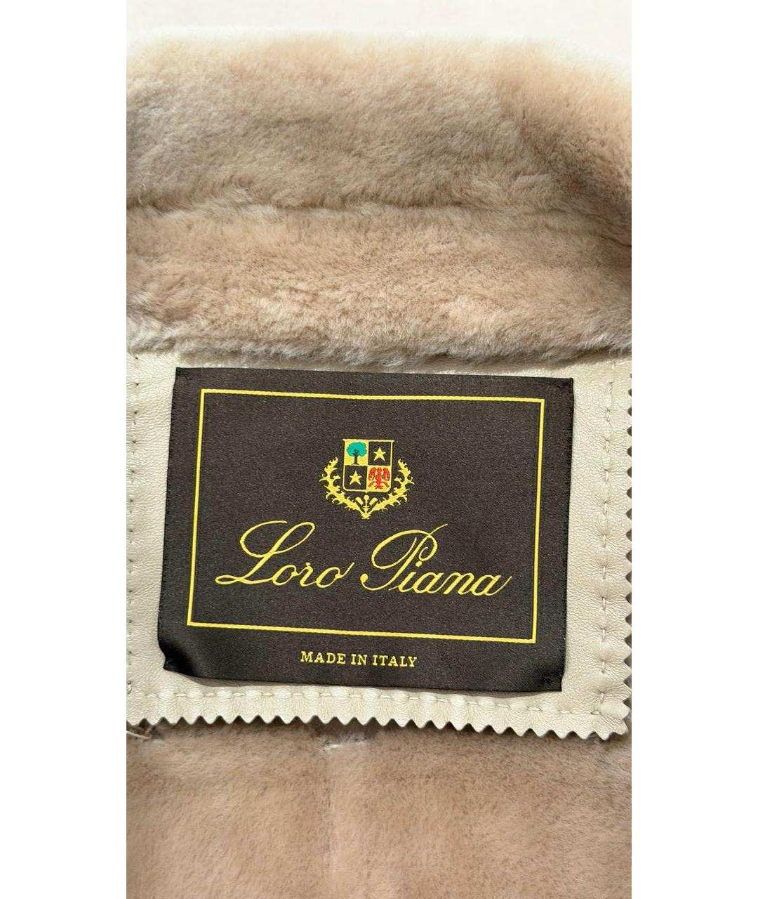 LORO PIANA Бежевая замшевая дубленка, фото 3