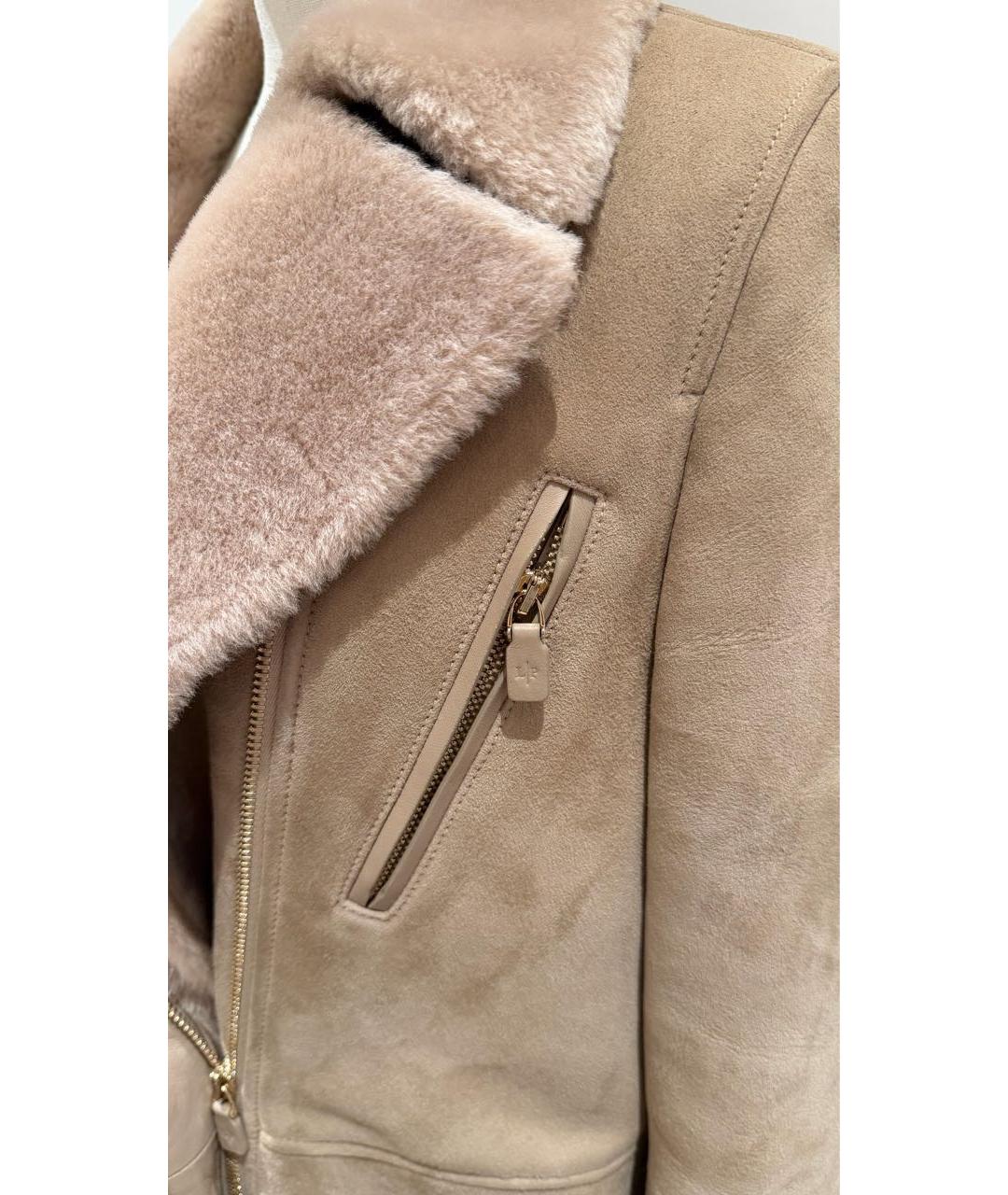 LORO PIANA Бежевая замшевая дубленка, фото 7