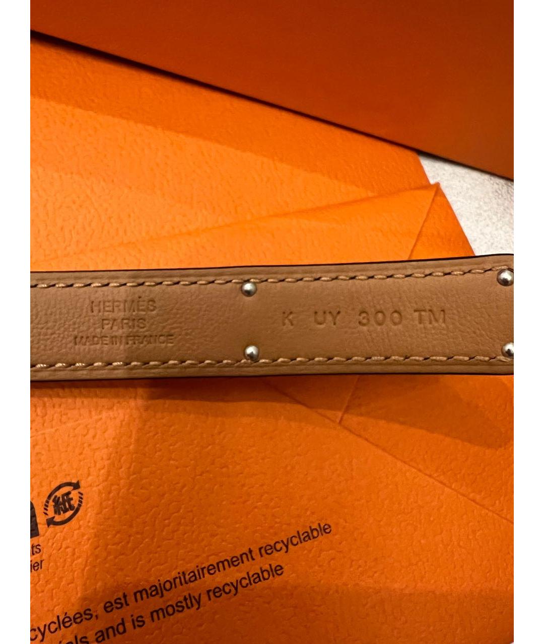 HERMES Белый кожаный ремень, фото 4