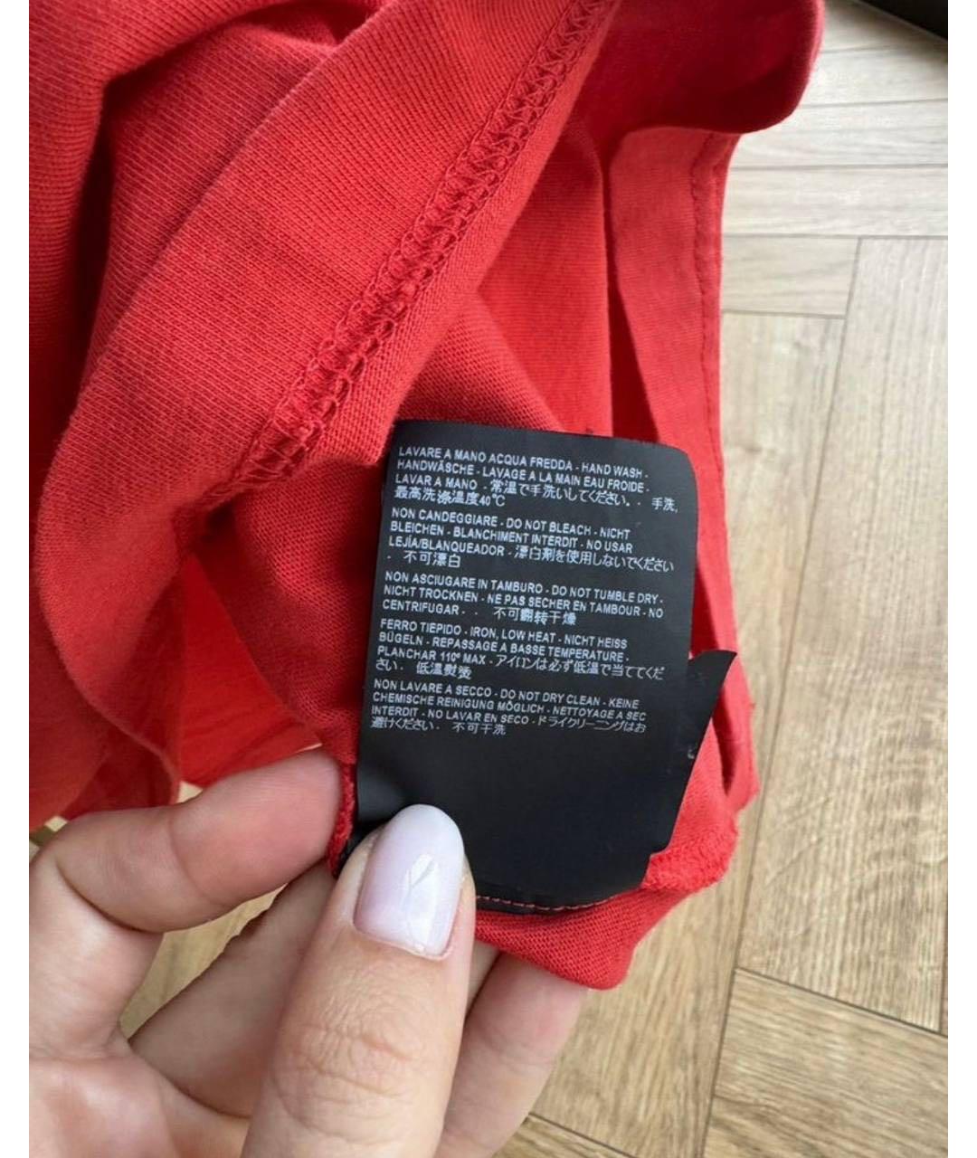 BALENCIAGA Красная хлопковая футболка, фото 5