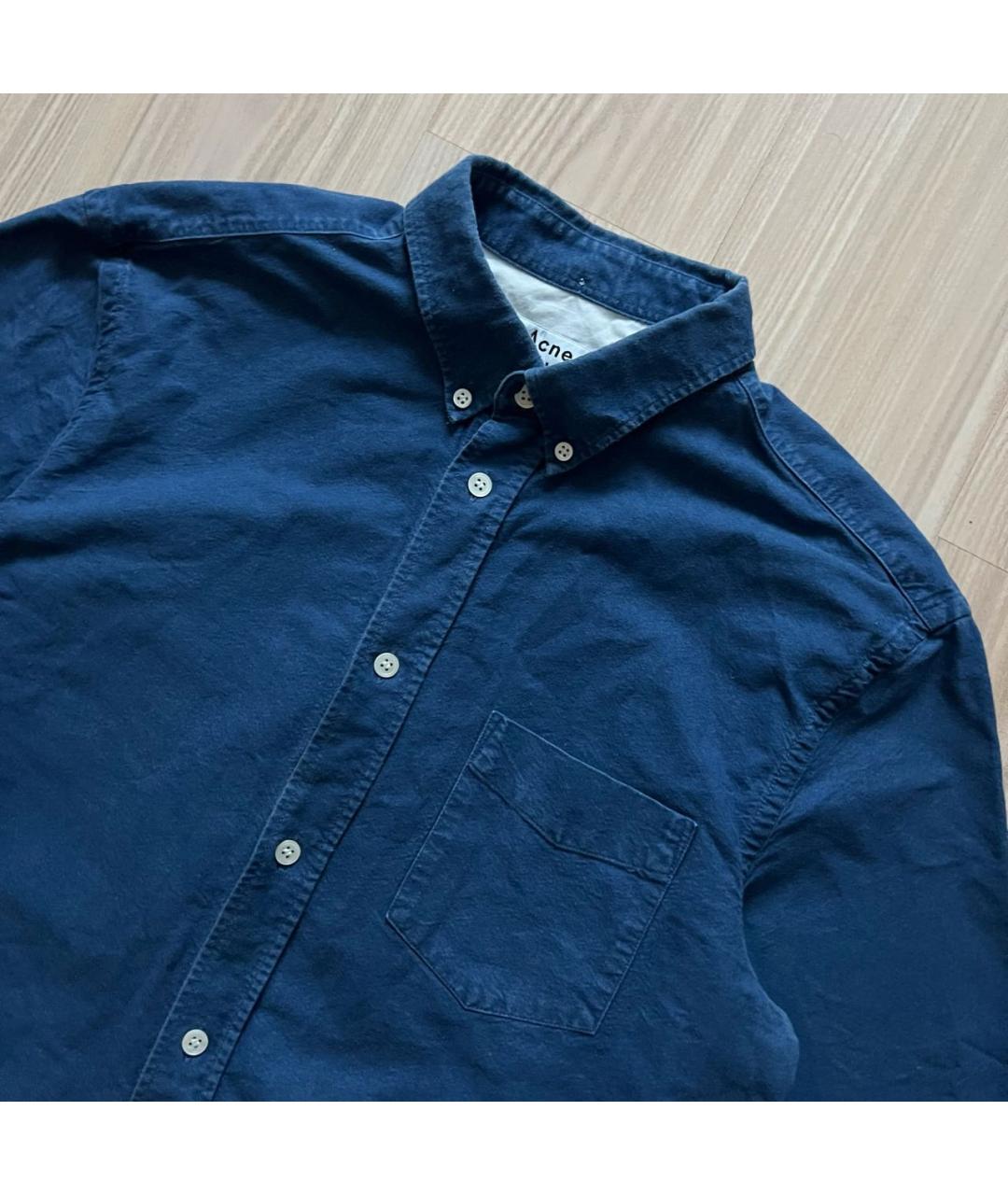 ACNE STUDIOS Синяя хлопковая кэжуал рубашка, фото 5