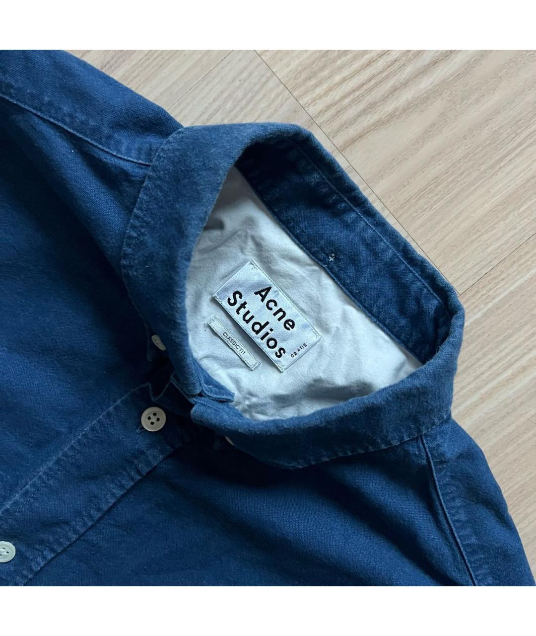 ACNE STUDIOS Синяя хлопковая кэжуал рубашка, фото 4