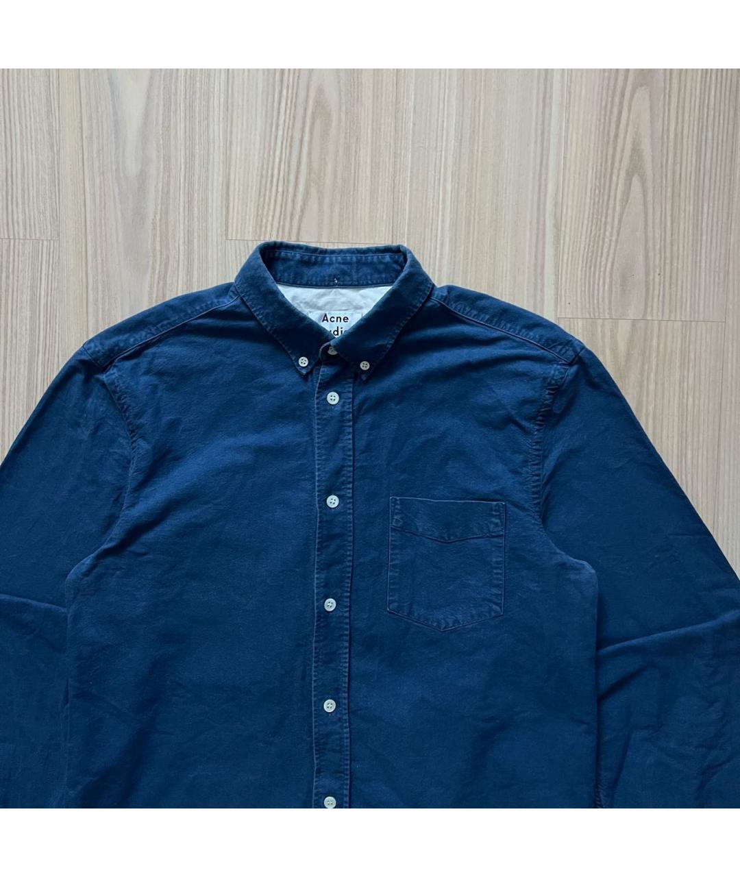 ACNE STUDIOS Синяя хлопковая кэжуал рубашка, фото 2