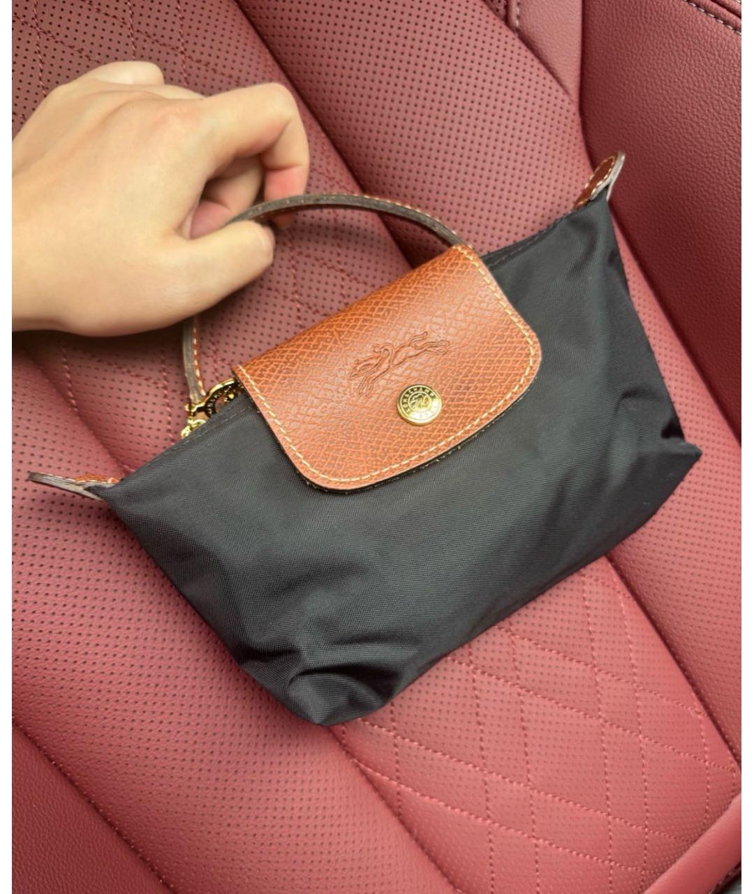 LONGCHAMP Черная синтетическая сумка с короткими ручками, фото 3