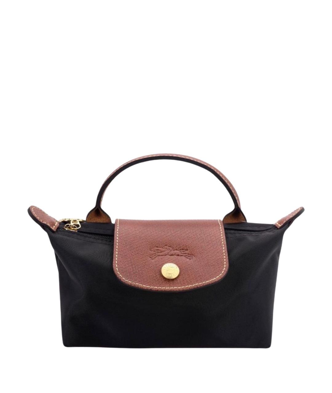 LONGCHAMP Черная синтетическая сумка с короткими ручками, фото 1