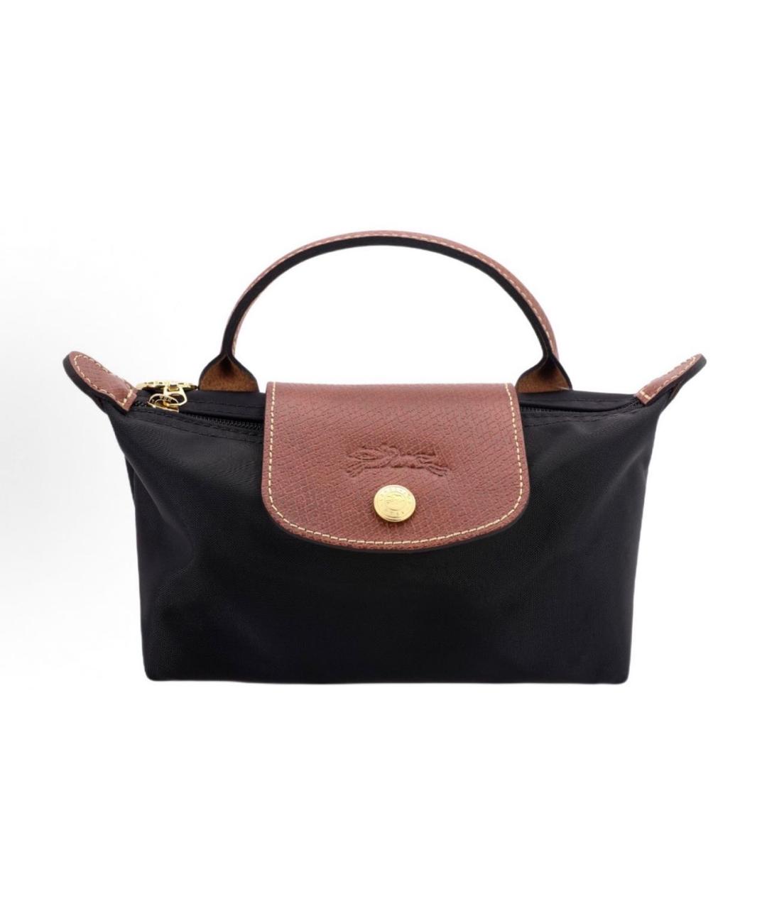 LONGCHAMP Черная синтетическая сумка с короткими ручками, фото 5