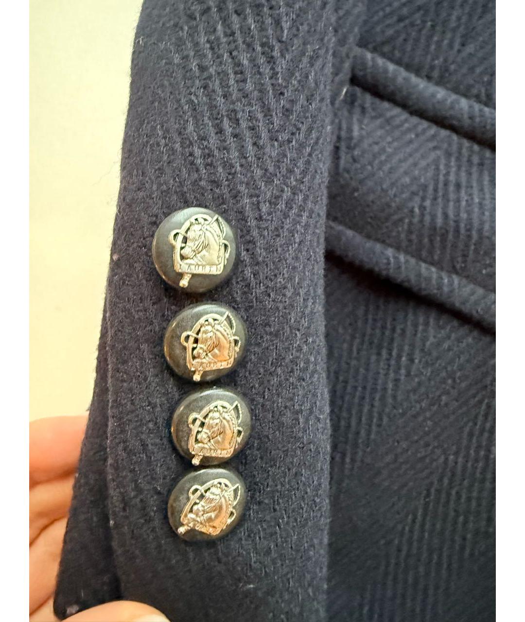 RALPH LAUREN Темно-синий шерстяной жакет/пиджак, фото 4