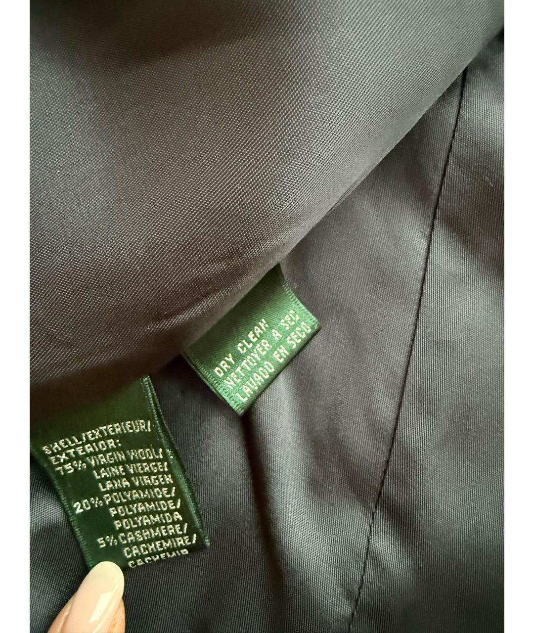 RALPH LAUREN Темно-синий шерстяной жакет/пиджак, фото 6