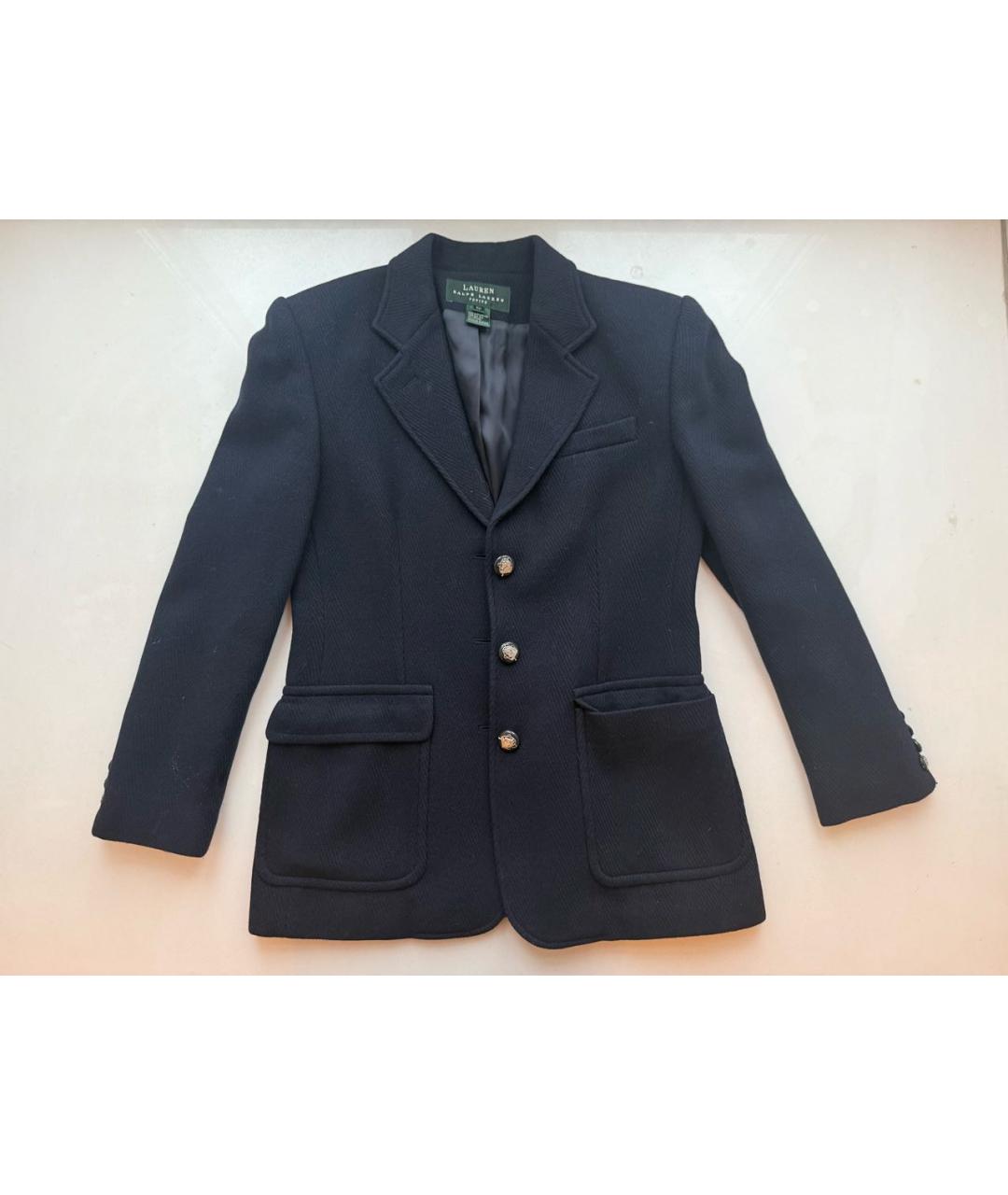 RALPH LAUREN Темно-синий шерстяной жакет/пиджак, фото 8