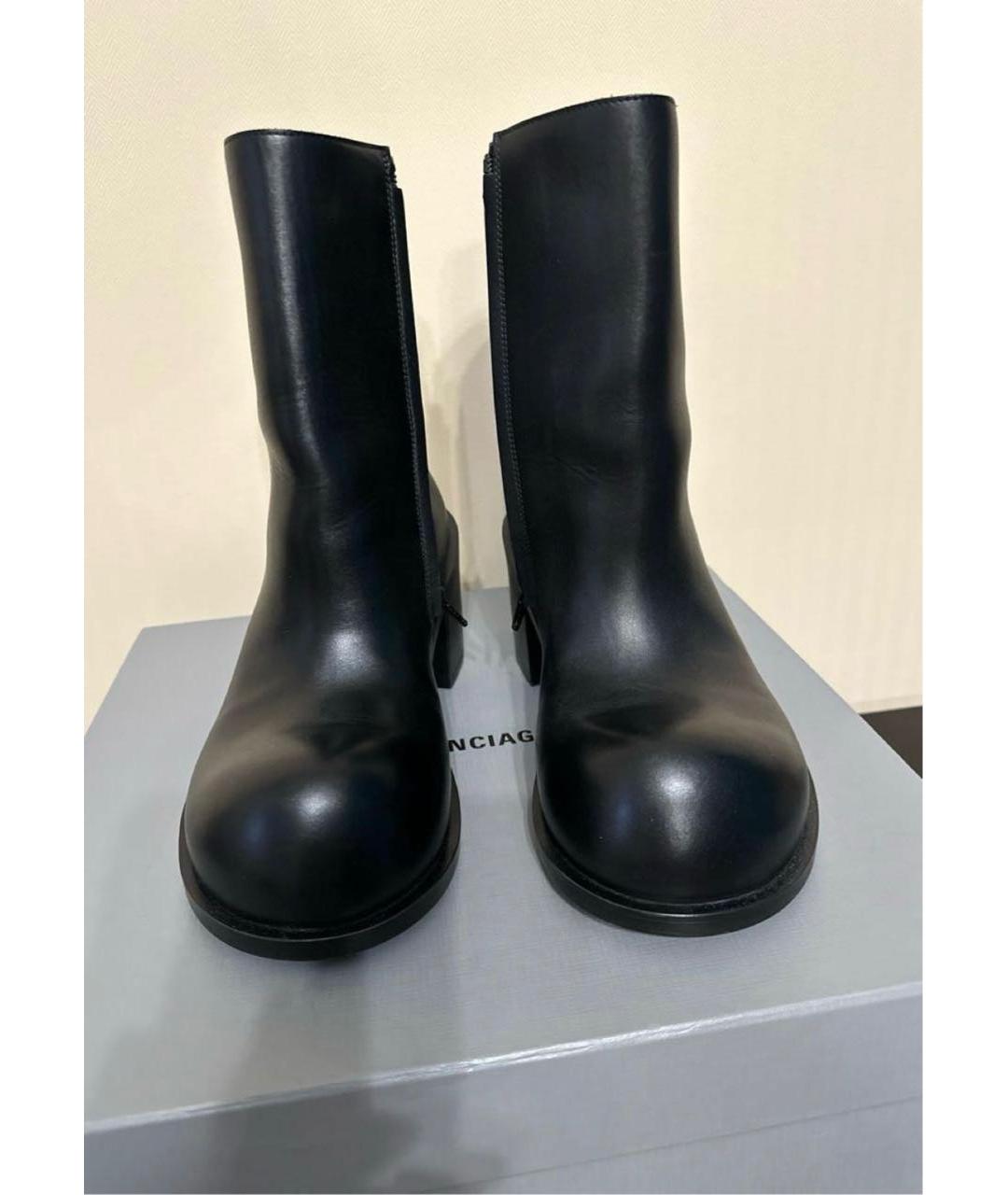BALENCIAGA Черные кожаные сапоги, фото 2