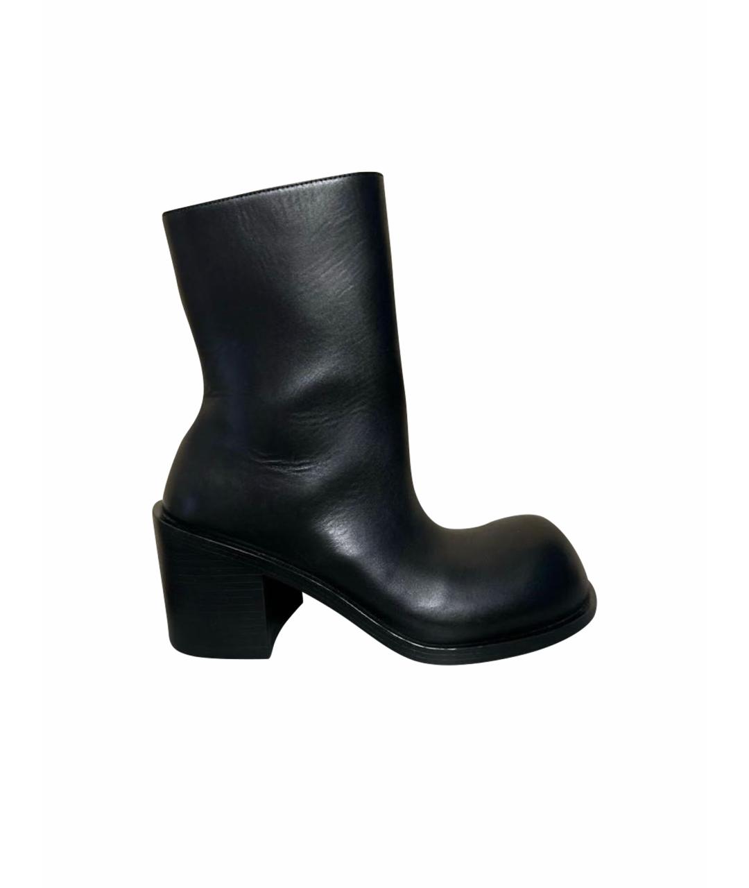 BALENCIAGA Черные кожаные сапоги, фото 1