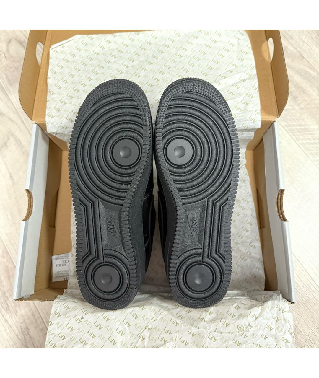 NIKE Черные кожаные низкие кроссовки / кеды, фото 6