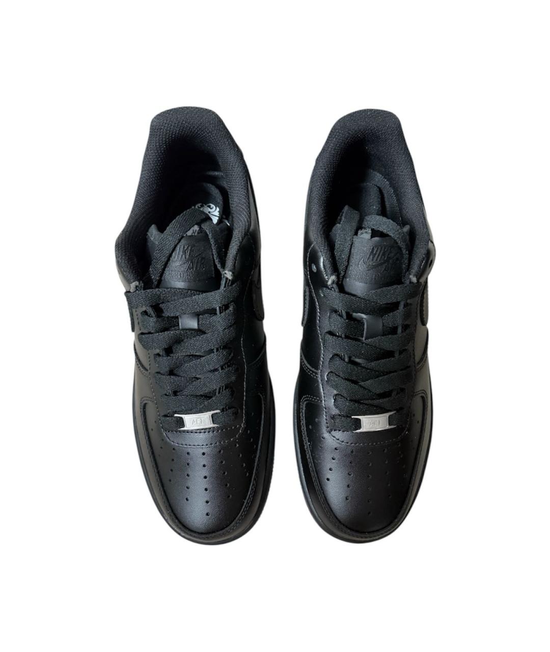 NIKE Черные кожаные низкие кроссовки / кеды, фото 2