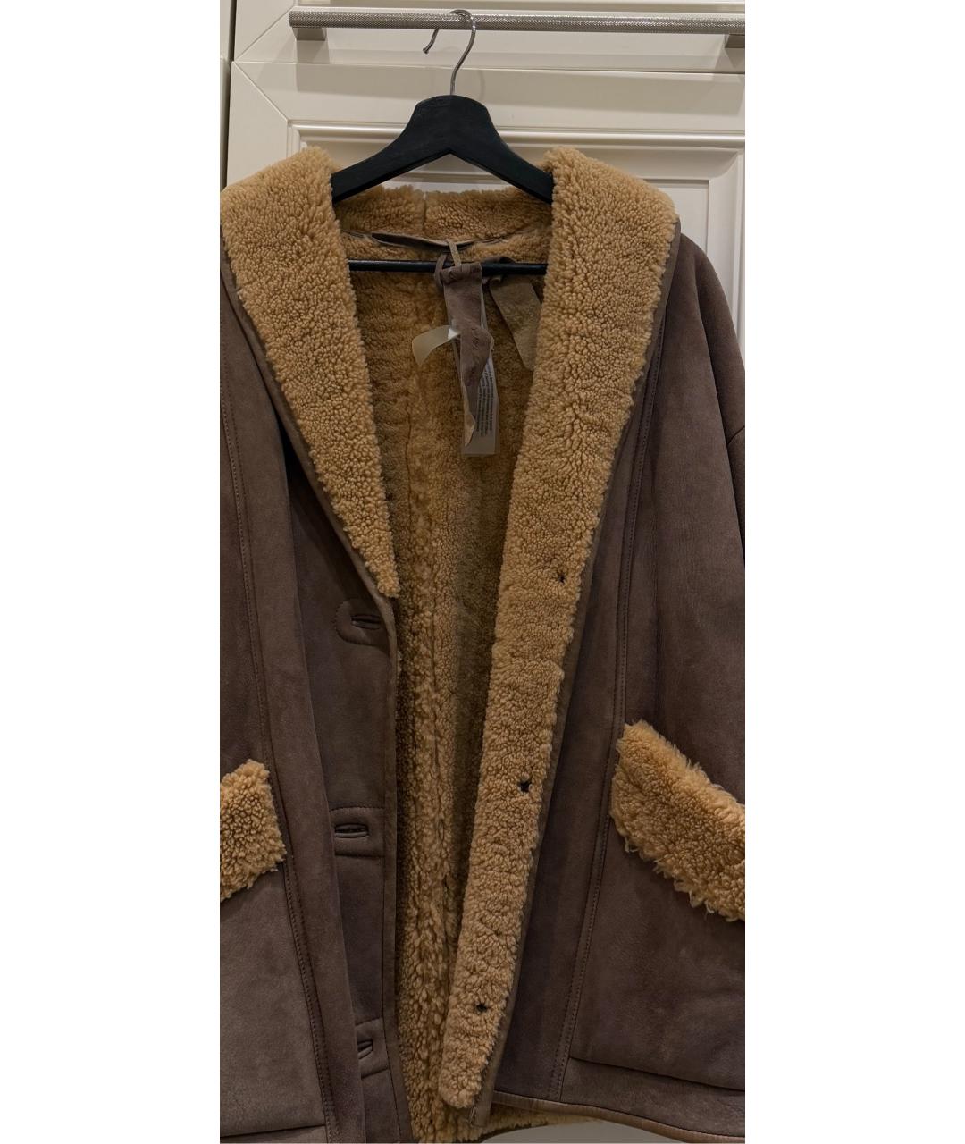 SALVATORE SANTORO Коричневая кожаная дубленка, фото 3