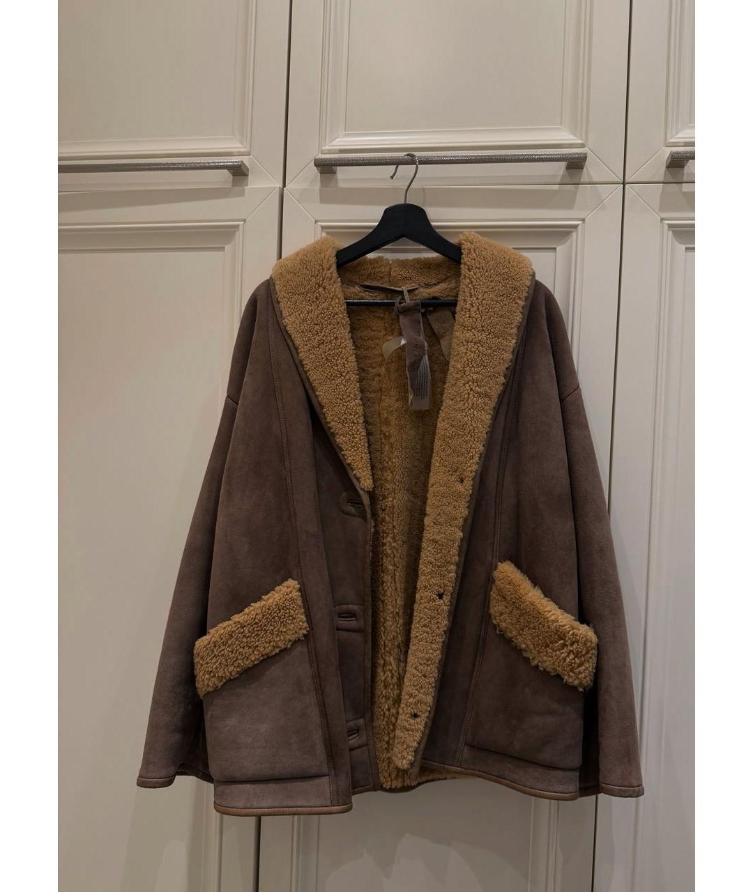 SALVATORE SANTORO Коричневая кожаная дубленка, фото 5