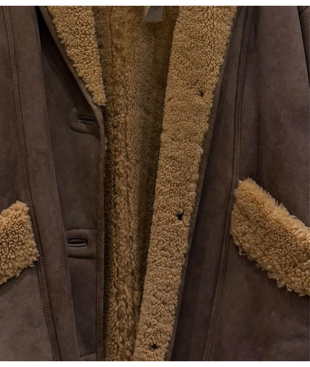 SALVATORE SANTORO Коричневая кожаная дубленка, фото 4
