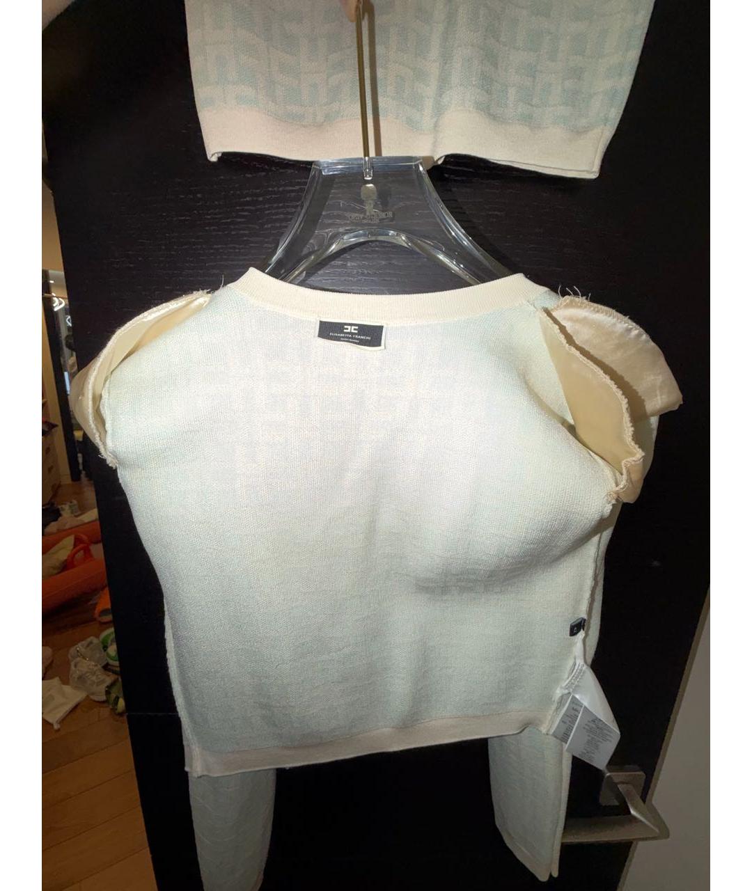 ELISABETTA FRANCHI Голубой вискозный костюм с юбками, фото 3