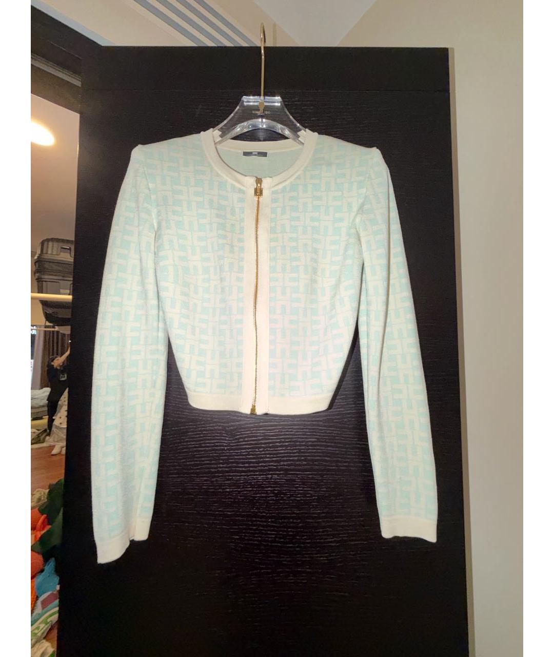 ELISABETTA FRANCHI Голубой вискозный костюм с юбками, фото 5