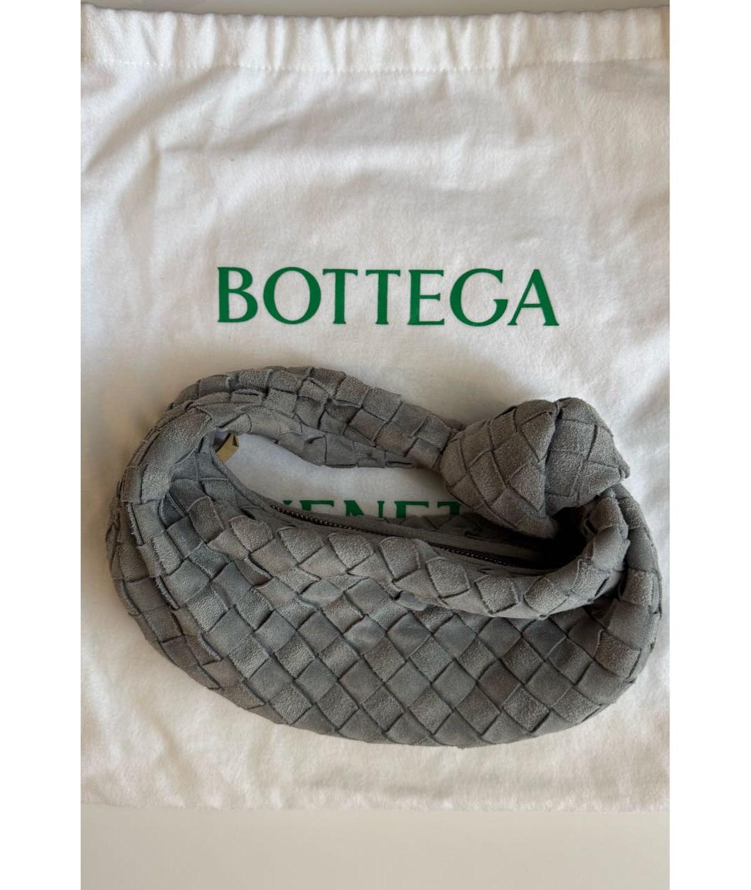 BOTTEGA VENETA Серая замшевая сумка с короткими ручками, фото 2