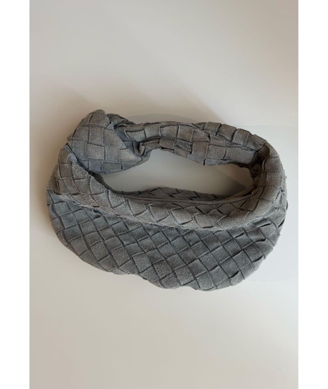 BOTTEGA VENETA Серая замшевая сумка с короткими ручками, фото 6