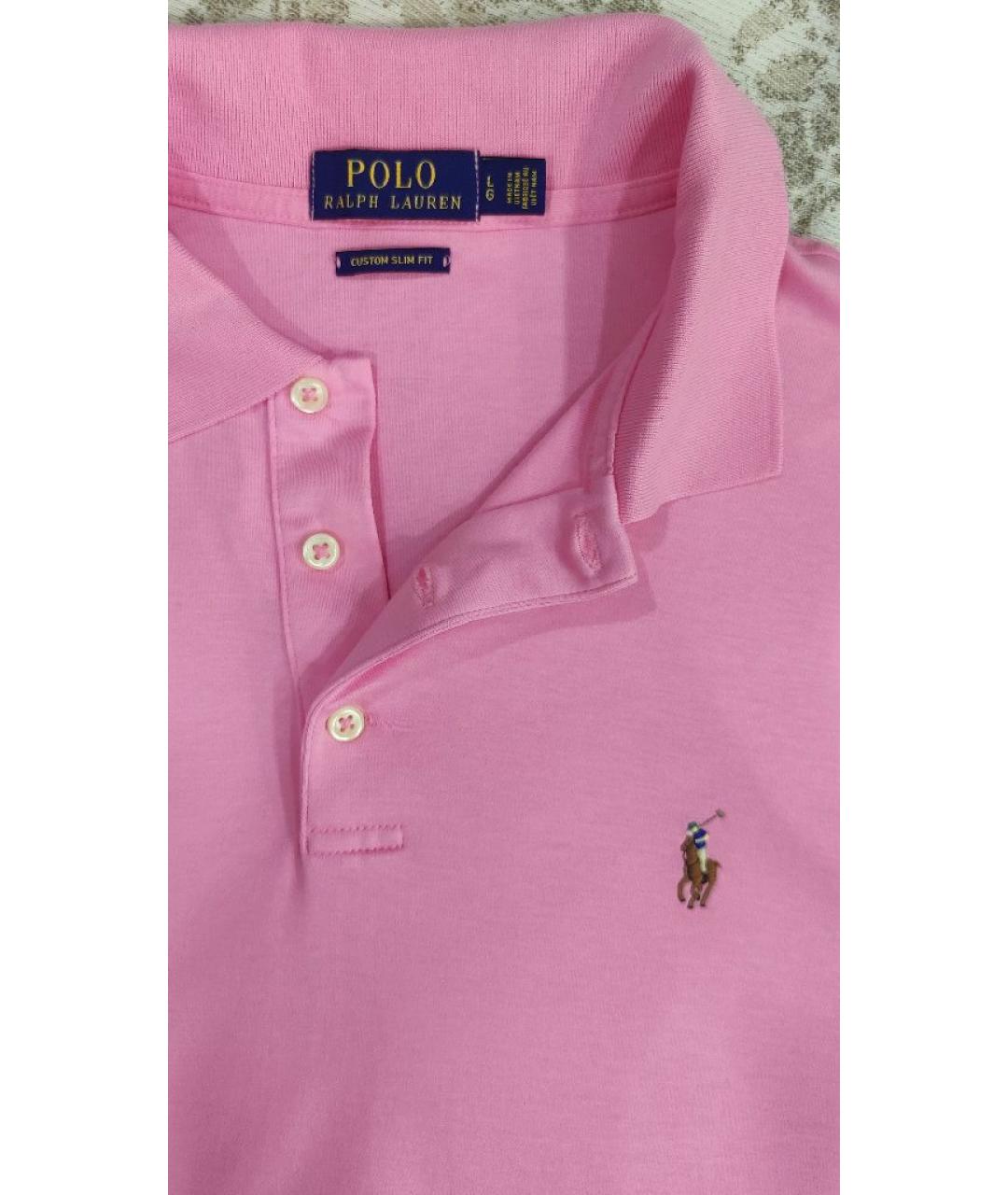 POLO RALPH LAUREN Розовое хлопковое поло с коротким рукавом, фото 4