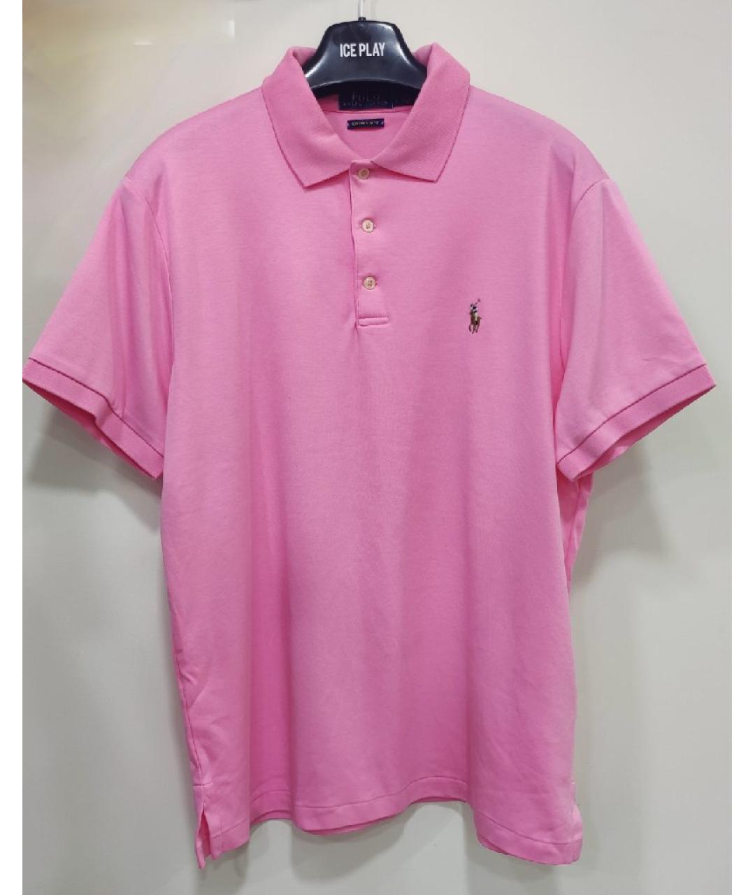 POLO RALPH LAUREN Розовое хлопковое поло с коротким рукавом, фото 6