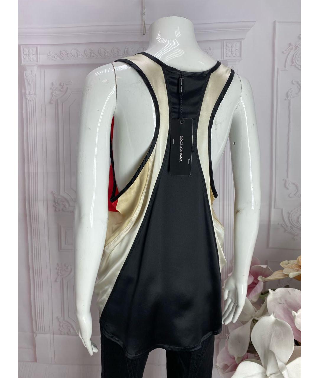 DOLCE&GABBANA Мульти шелковая майка, фото 4