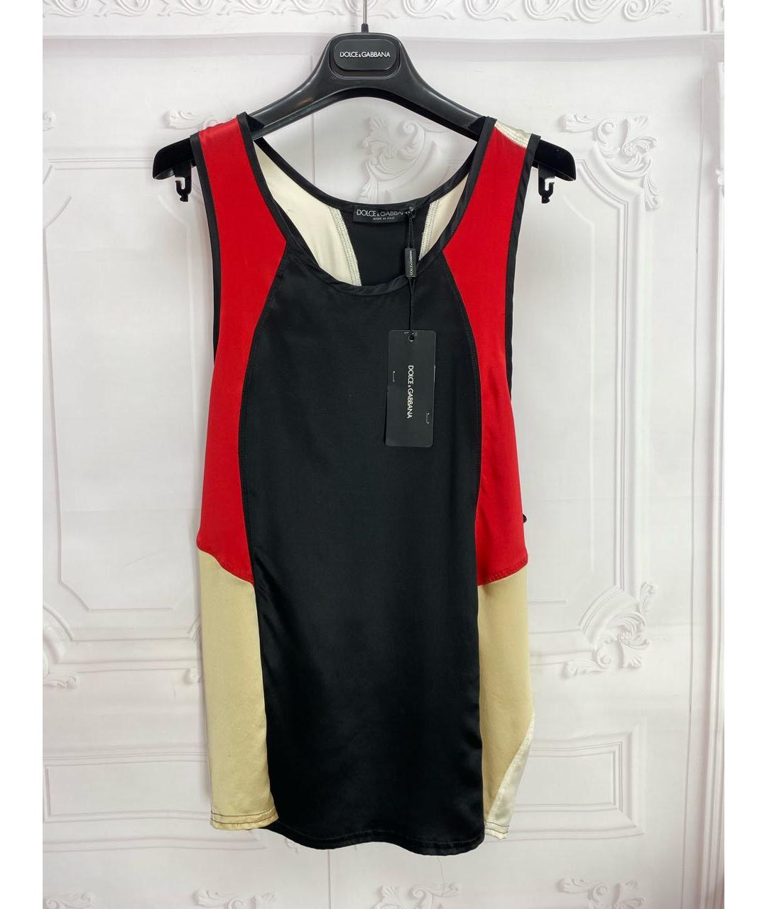 DOLCE&GABBANA Мульти шелковая майка, фото 8